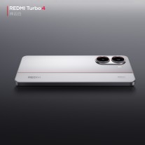 Redmi Turbo 4 in its Lucky Cloud White color