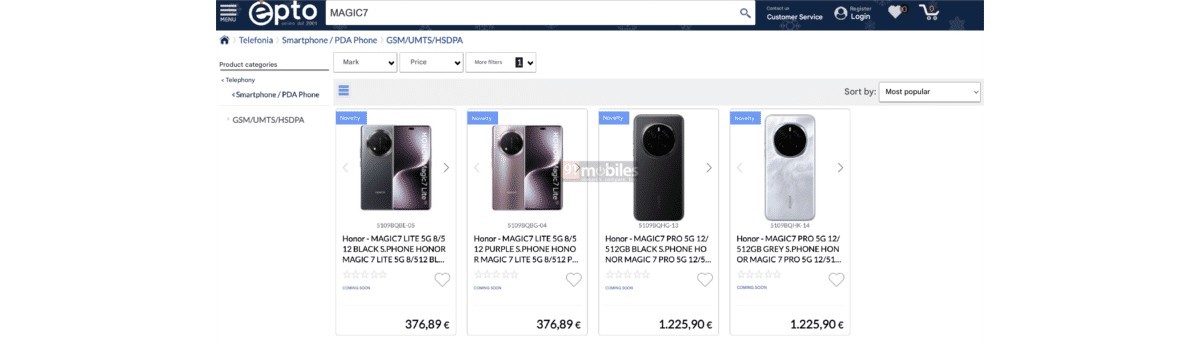 Honor Magic7 Pro and Magic7 Lite prices for Europe leak along with Lite's specs