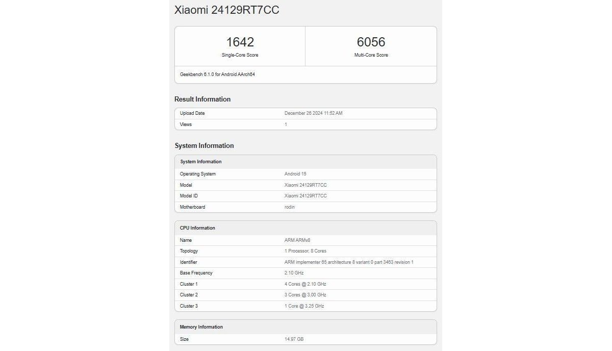 Redmi Turbo 4 / Poco X7 Pro benchmarked with new Dimensity 8400 chipset