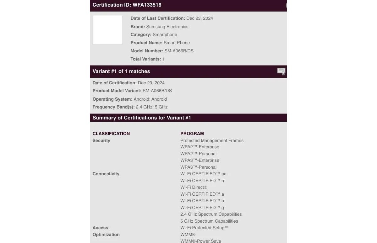 Samsung Galaxy A06 5G is coming, certification reveals