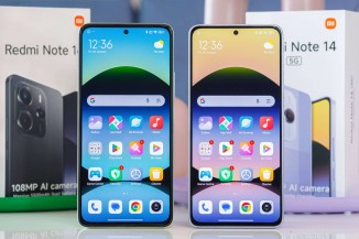 Redmi Note 14 4G in Green, 5G in Purple