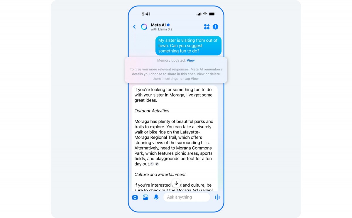 Meta AI chatbot gets better at remembering things you said, and is more personal