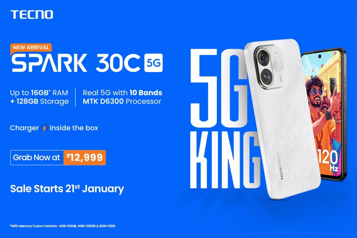 Tecno Spark 30C 5G 8GB variant launched in India