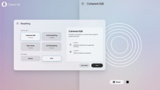 Opera Air's Take a Break feature guides you through breathing and neck exercises as well as meditation