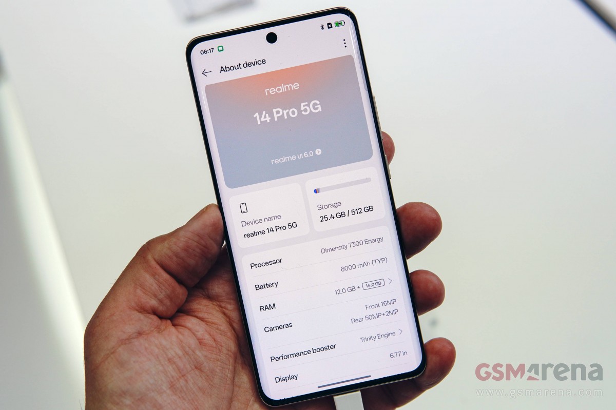 The Realme 14 Pro is powered by the Dimensity 7300 Energy