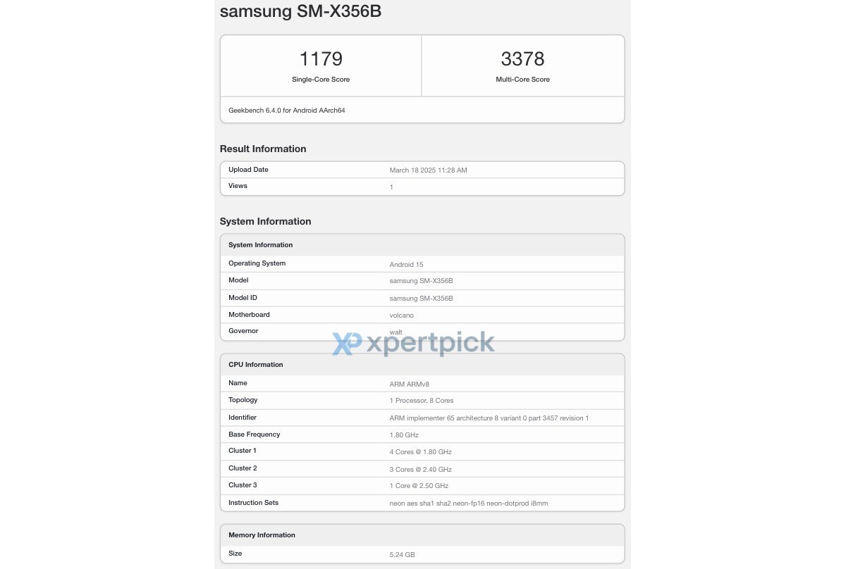 Samsung Galaxy Tab Active 5 Pro runs Geekbench, reveals its chipset